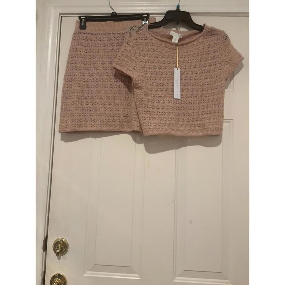 Women's sz S House of Harlow pink shirt and mini skirt‎ set new w/ tags #1132